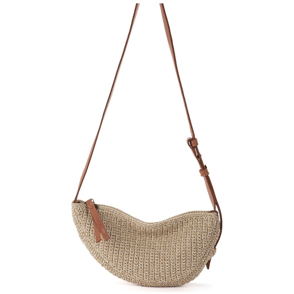 New The Sak Tess Gen Sling Purse Tan and Brown Crochet Bag - Picture 7 of 13